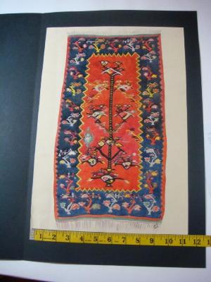 [Bulgarian Rug Red and Blue with Central Tree Motif]