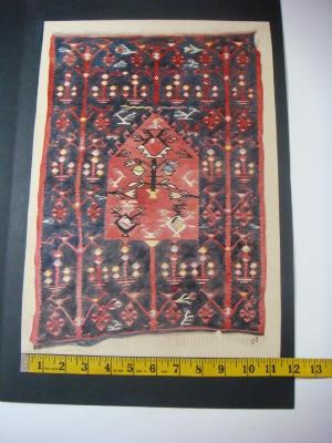 [Bulgarian Rug Black and Red with Bird Motif]