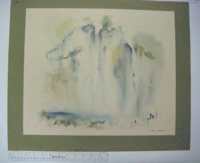 Waterfall Scene with Figures